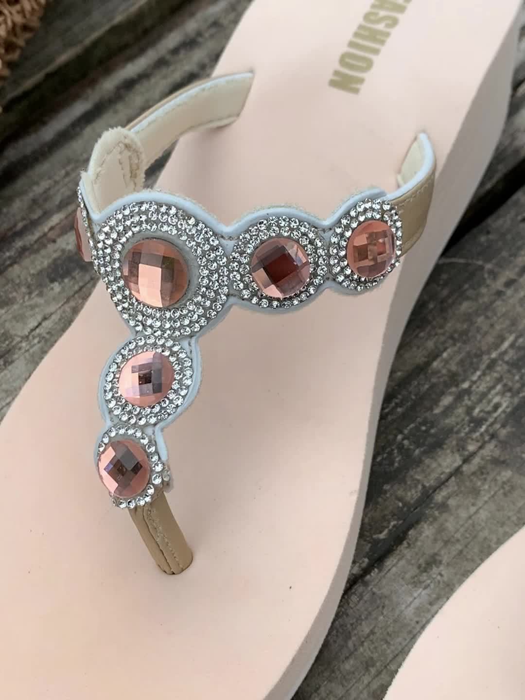 Elegant Women'S Rhinestone Wedge Shoes - Soft, Comfortable, Non-Slip, Breathable, Durable Summer High Heels with Ankle Strap, White & Black Options, Stylish Outdoor Footwear|Rhinestone Embellished Shoes|Eva Sole Shoes