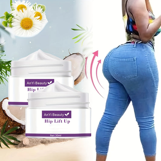 2pcs Hip Lift & Firming Cream - Vitamin E, Avocado Oil, Soy Protein & Coconut Oil Infused, Tightens, Lifts & Moisturizes for Smooth, Curvy Peach Lift Buttocks - Hypoallergenic, Fragrance-Free, 1.01oz Each, Suitable for All Li