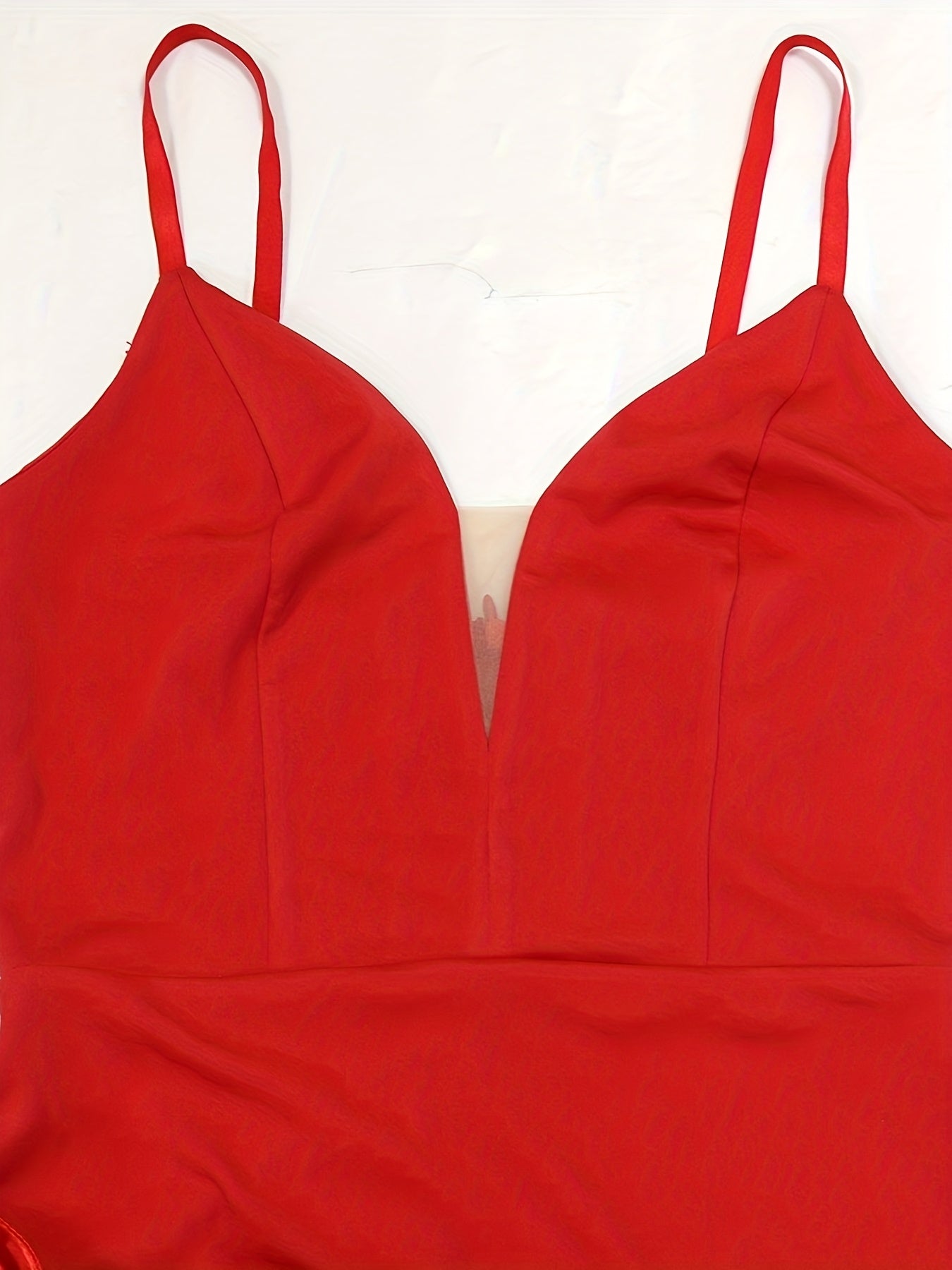 [Sexy Red Dress] Red Ruffle Lace Bodycon Dress | Off-Shoulder, Asymmetrical Hem, Sleeveless, Plus Size, Perfect for Birthdays, Holiday Parties, and Summer Events