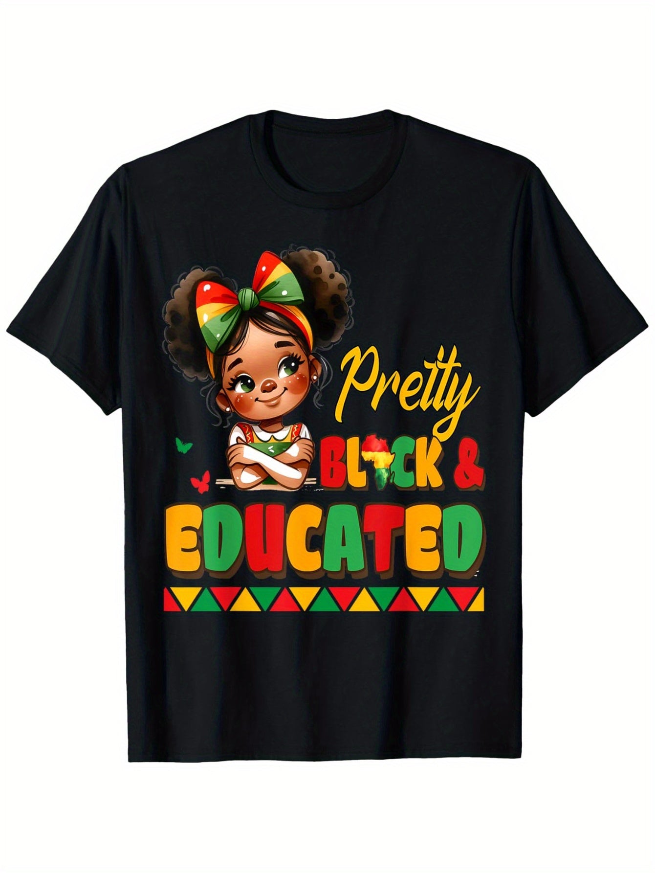 Pretty Black Educated Black History African Boys Girls Girls T-Shirt