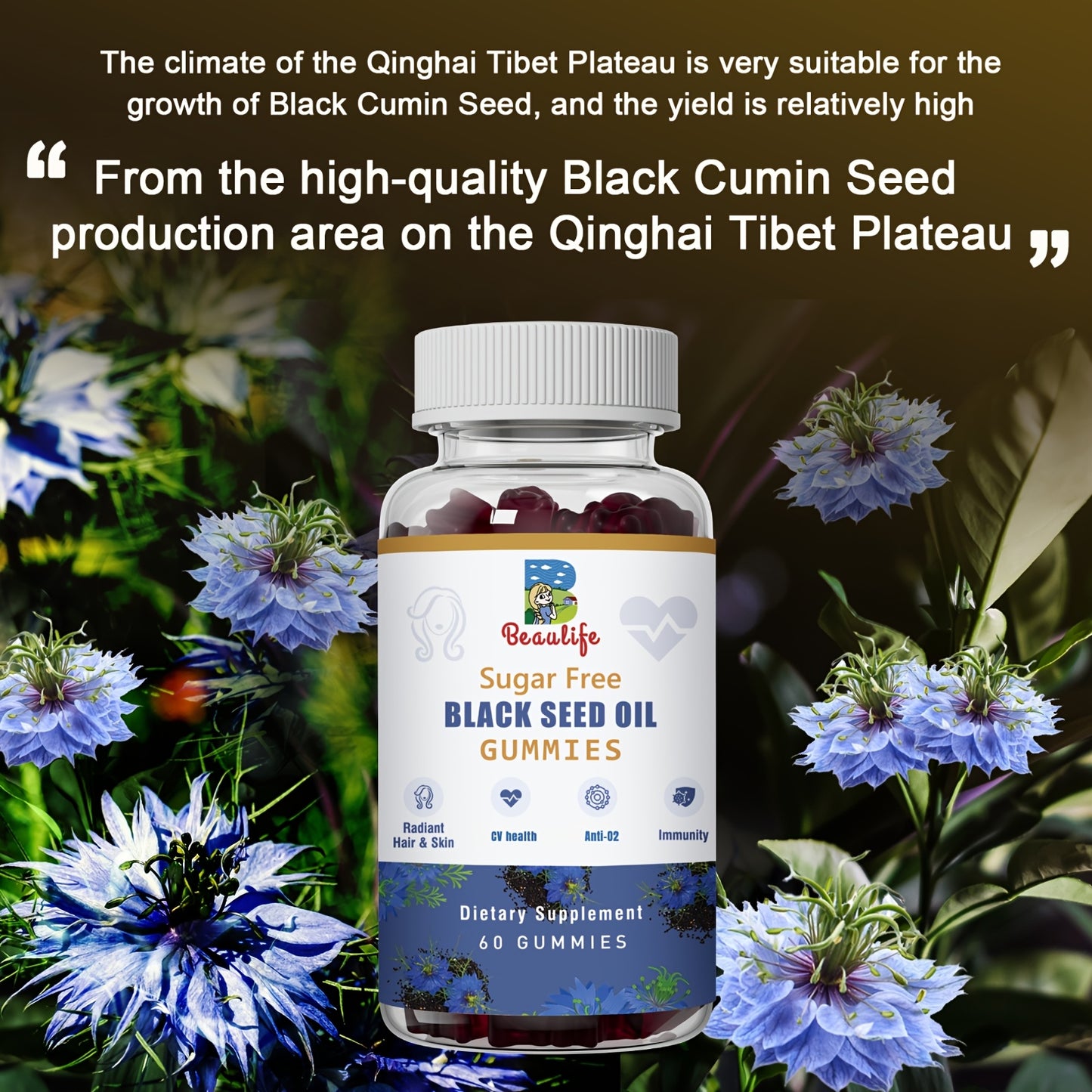 [Black Seed Oil Gummies Plus] Multi-Nutrient Black Seed Oil Gummies - With Sea Moss, Ashwagandha Extract, Elderberry, Turmeric, Vitamin C, Vitamin D, Zinc, Beet Root Powder