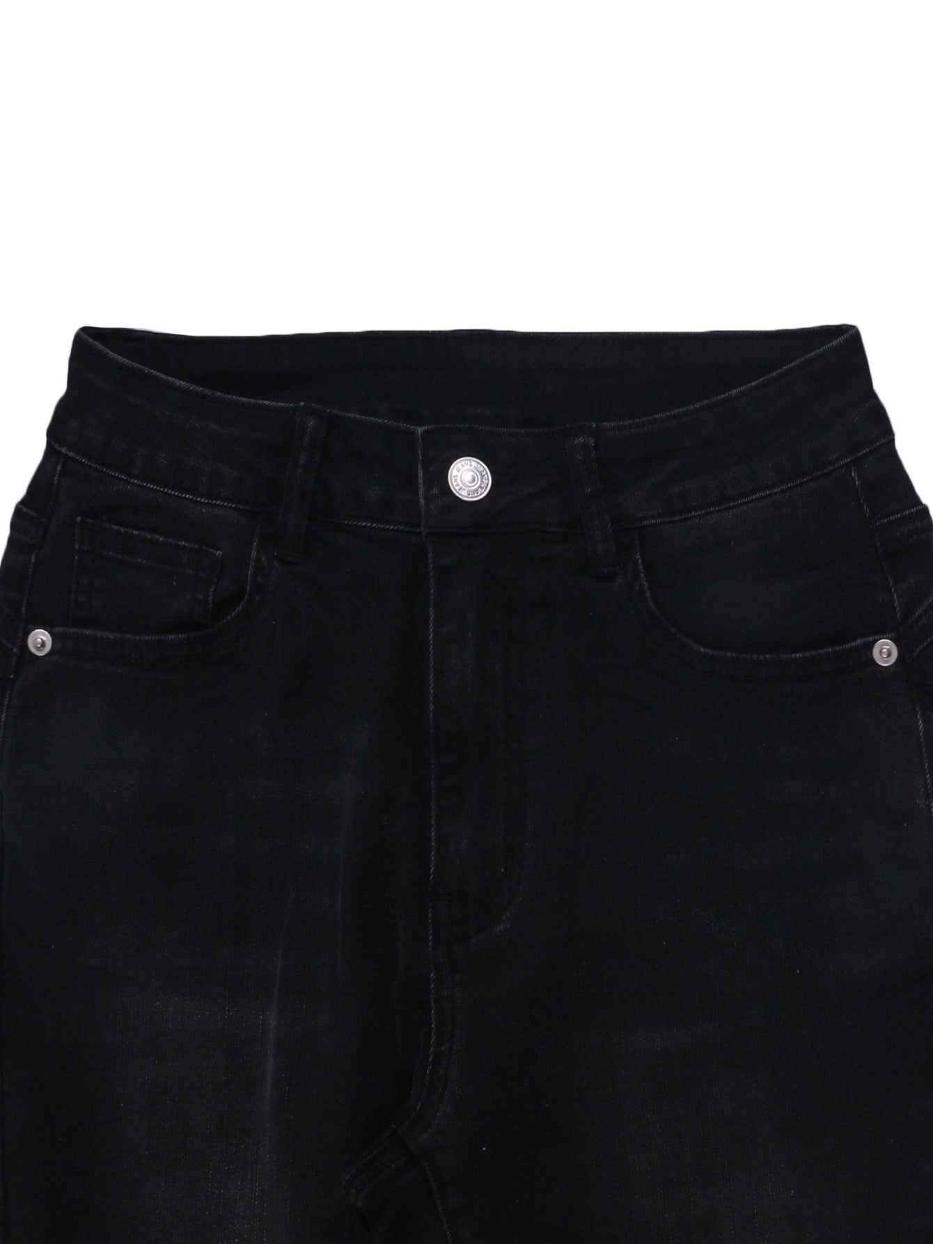 L035 Trendy And Versatile Street Fashion, Pure Black Skinny Stretch Ankle Pants, Women's Jeans.