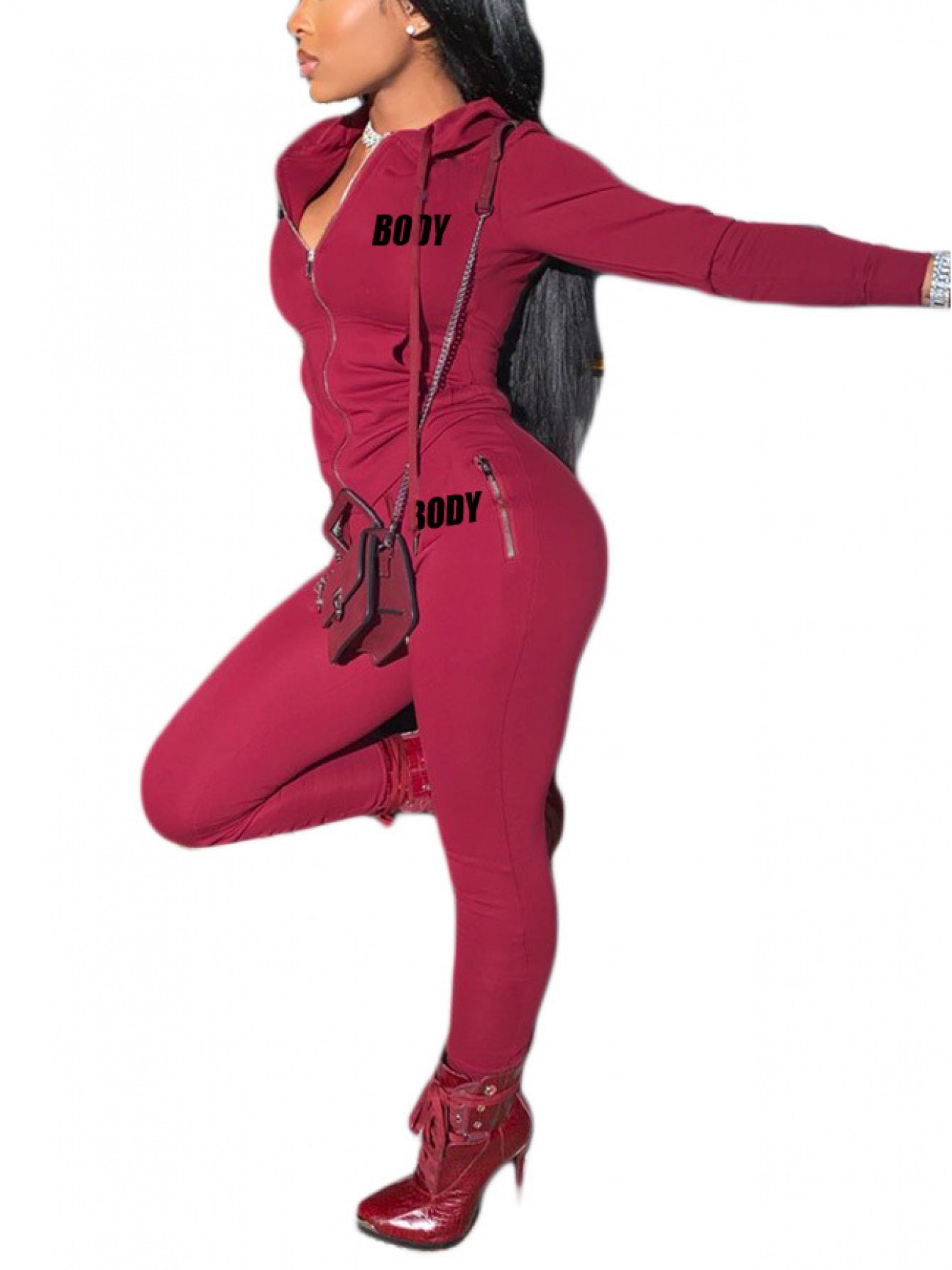 2pcs Women's Shapewear Set with Letter Print & Full Chest Padding - High Neck Zipper Front/Back Matching Outfit,  Initials/Look, Sporty Casual Bodysuit, Machine Washable 2pcs suit for Gym, Dance, Casual Attire