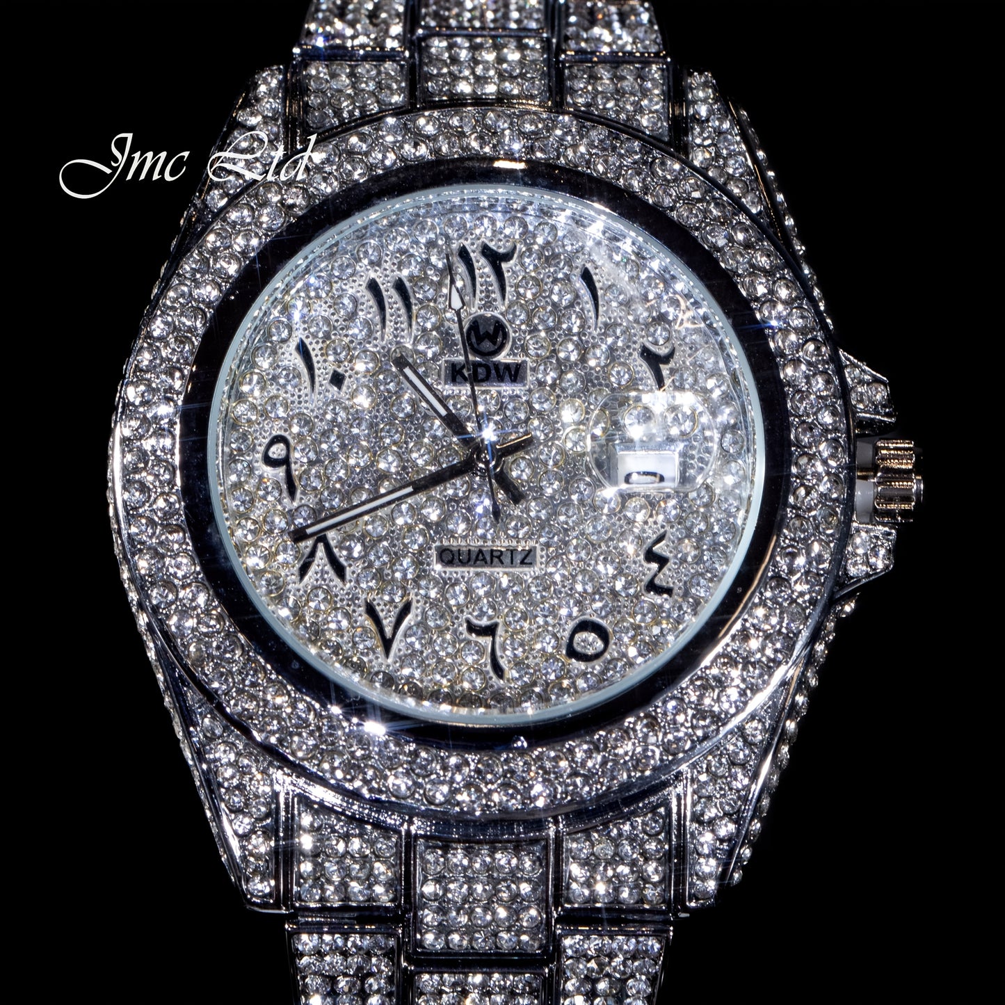 [Fully Diamond-Studded] West Coast Quartz Watch - Fully Diamond-Studded Rhinestone Accessory - Luxury Hip-Hop Style Watch for Men, Perfect for Christmas or Wedding Gifts