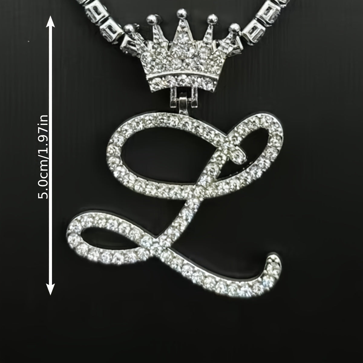 1pc Men's and Women's Fashion Pendant Necklace-26 Crown-shaped Fancy English Letter Pendant Necklace with Round Box Chain-Hip-hop Style Niche Necklace Jewelry Gift