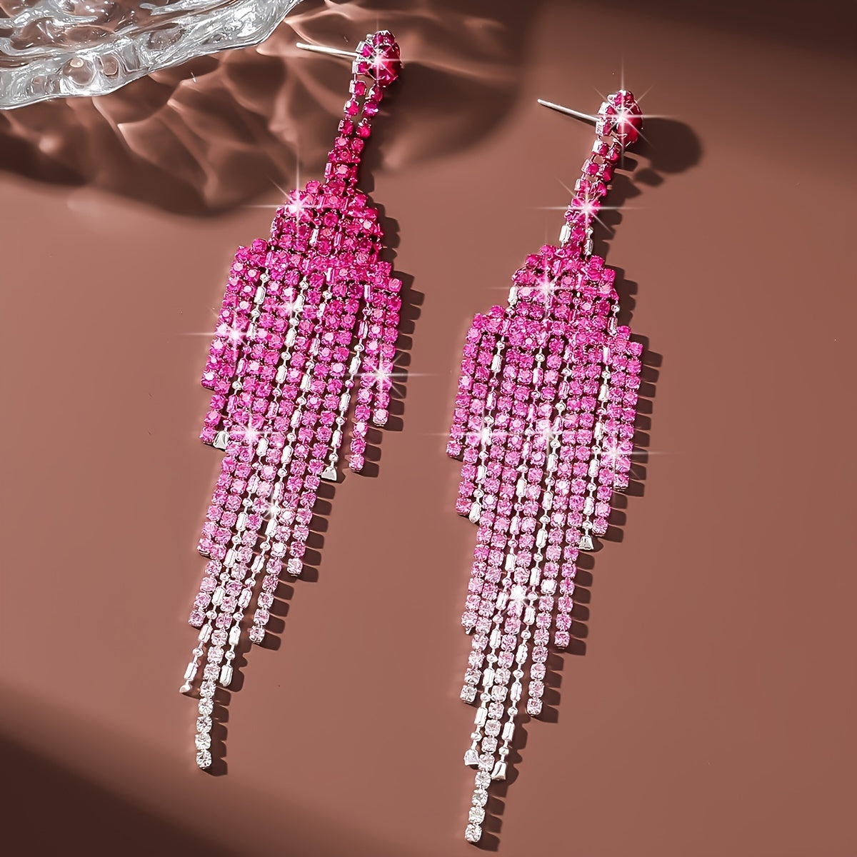 Women's Luxurious Rhinestone Chandelier Dangle Earrings with Multi-Layer Tassel & Iridescent - Elegant Chandeliers Suitable for Weddings, Parties, Year-Round Wear - Glamorous Accessories for Special Events & Daily Outfits
