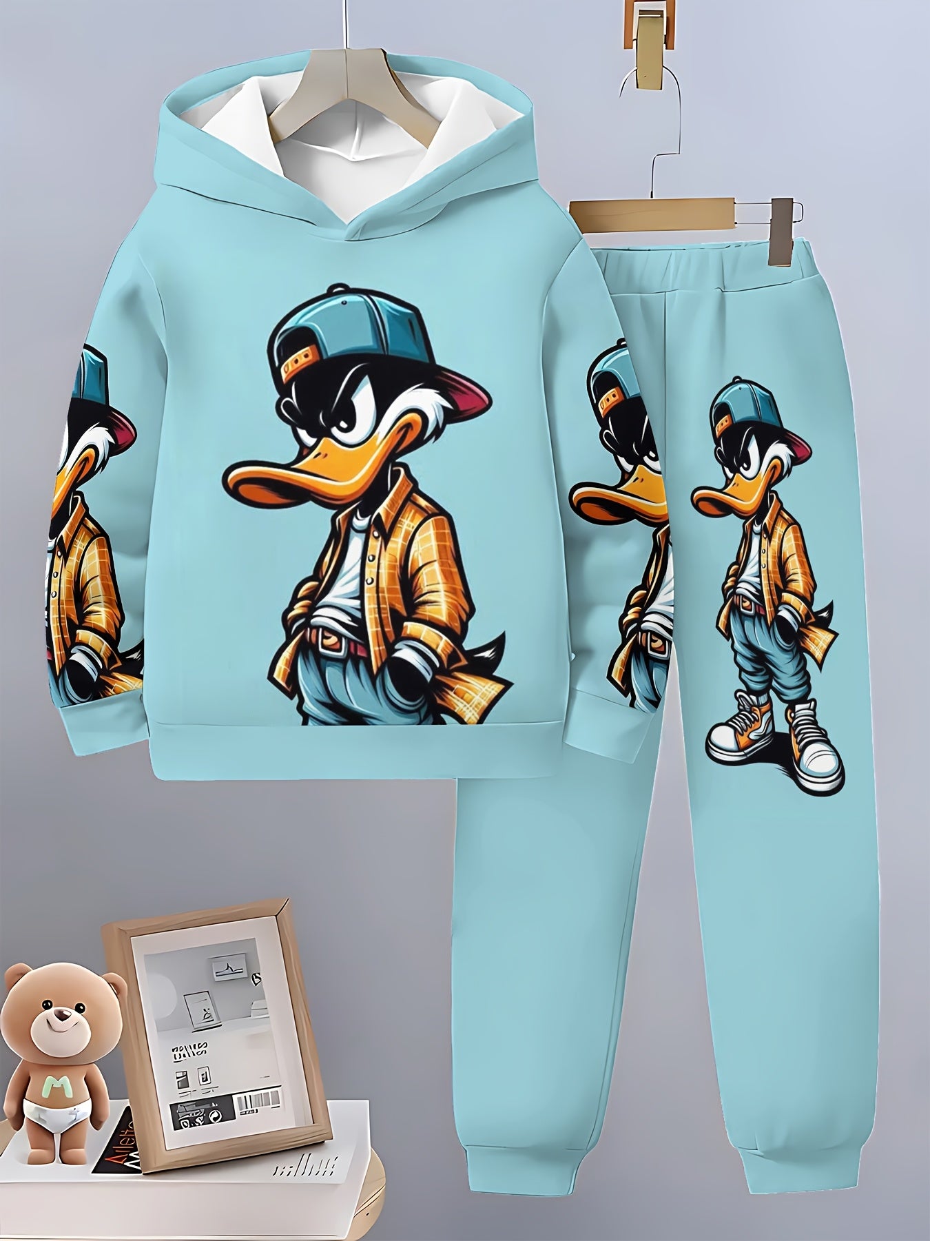 [Boys' 3D Printed Hoodie Set] Boys' Fashion 3D Printed Casual Hoodie Set for Spring and Autumn, Long SleeveSportswear, Boys" Outdoor Hoodie Set, Perfect for Outdoor