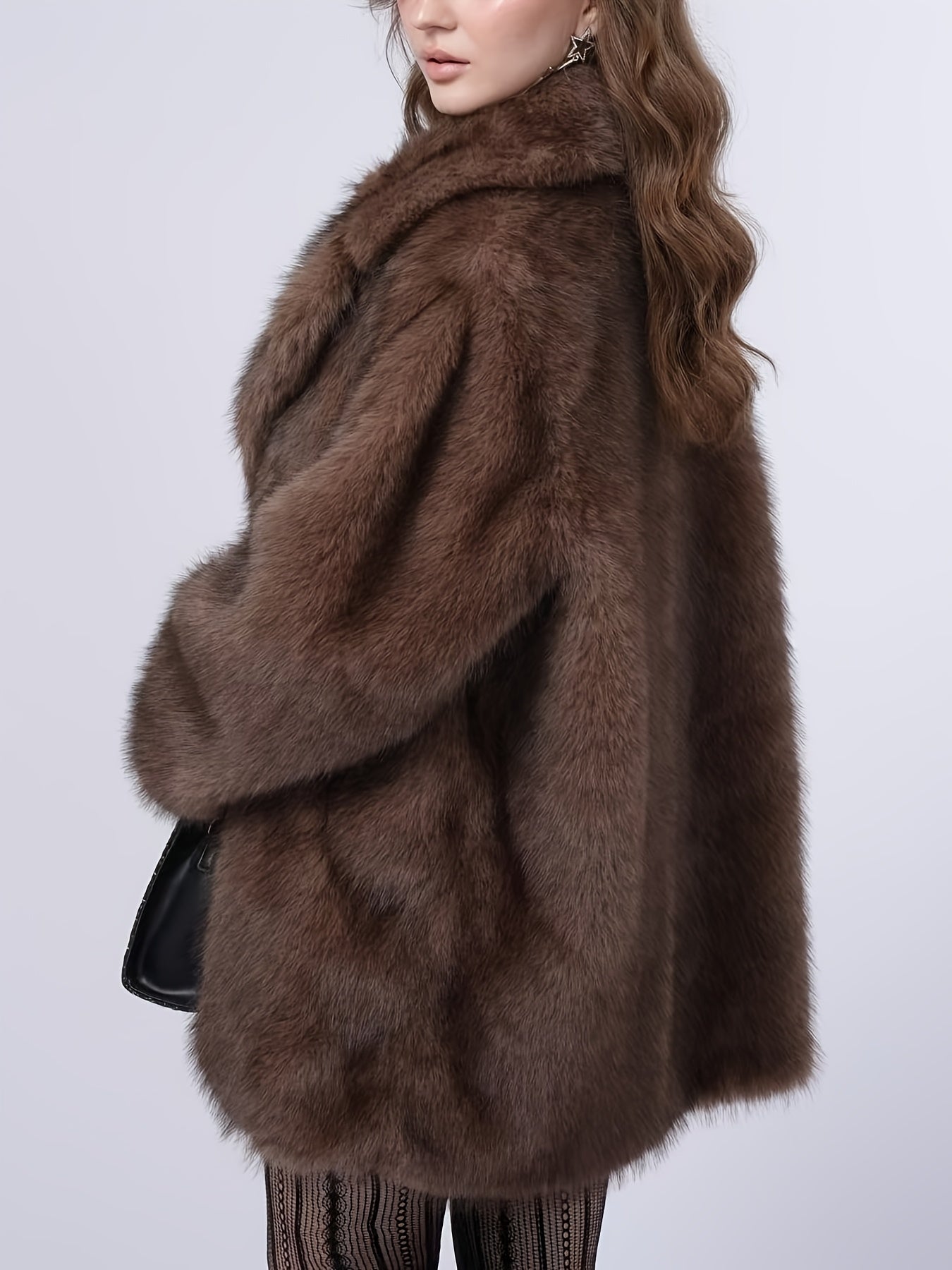 Plus Size, Women's Winter Suit Collar Faux Coat for Warmth