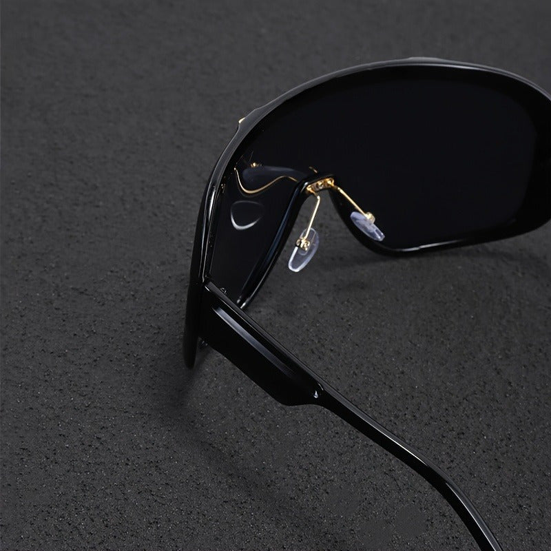 1pc of Men'S Large One-Piece Trendy Eyewear, Oversized Plastic Frame And Lens, Complete, Fashionable Daily Driving Accessory for Both Men And Women, Chic Decorative Glasses.