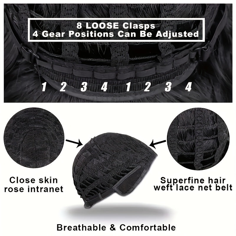 Pixie Cut Wig Short Wigs For Black Women Short Black Curly Pixie Cut Wigs Natural Black Wavy Synthetic Hair Short Wig With Bangs Pixie Wig For Women