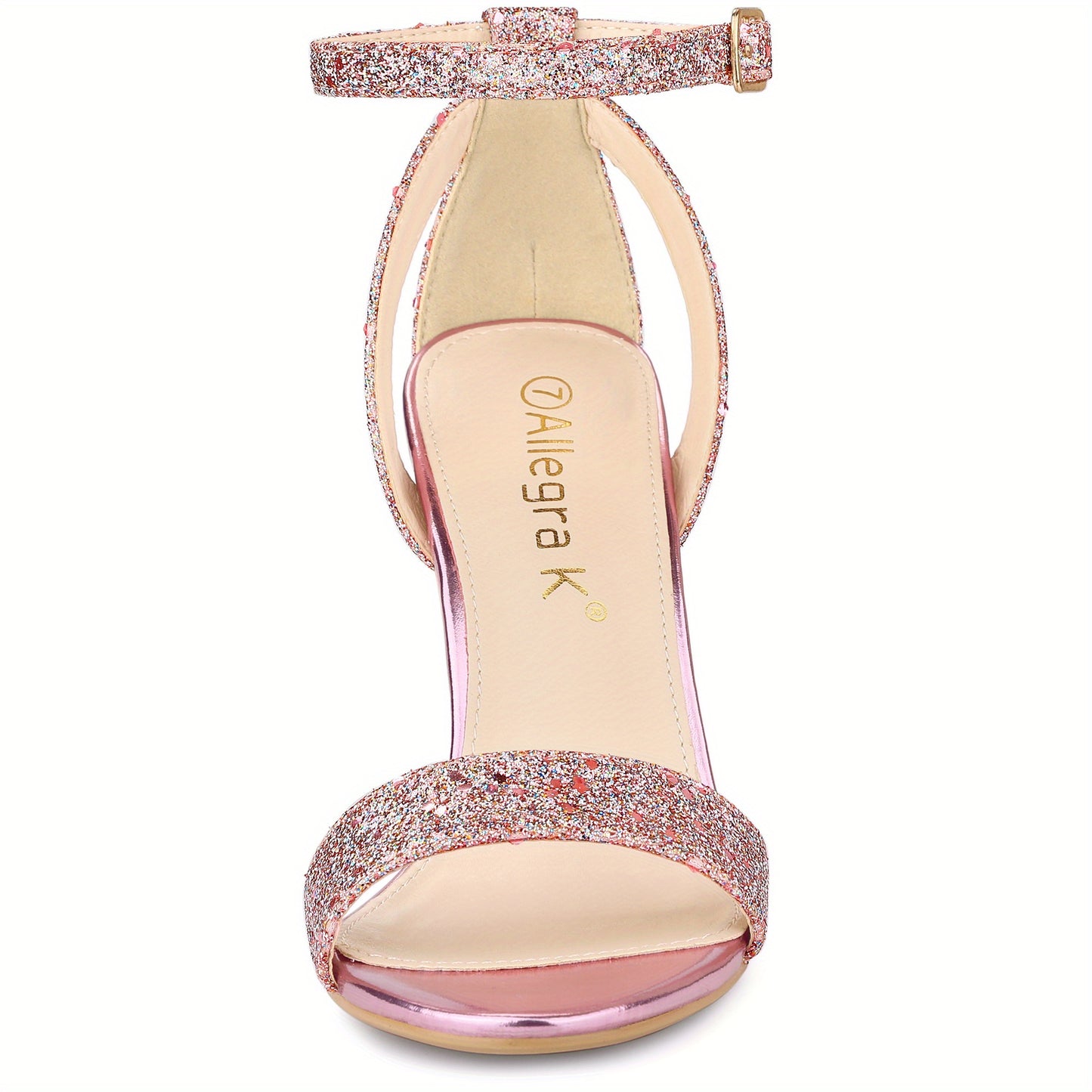 Women'S Glitter Ankle Strap Stiletto High Heel Sandals