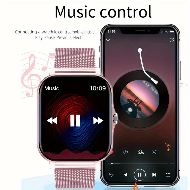 2024 Trendy Smartwatch, Versatile, Full Touch Display With Wireless Calling - Fitness Tracker, Free Steel Band, Compatible With Android And IOS, Perfect Gift For Halloween Christmas!