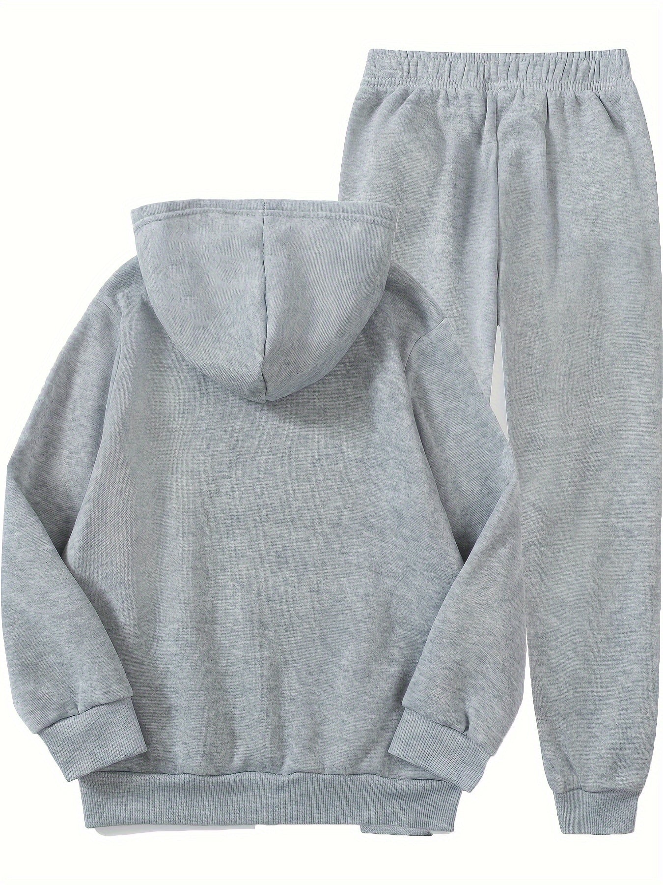 Fashion Cartoon Girl Pattern Print Autumn and Winter Girls' Long Pants Set Casual Hooded Sweatshirt + Joggers 2pcs, Perfect for Outdoor, Casual Attire, Cozy Outfit, Casual Wear, Trendy Design, Durable Material, Long Sleeve To