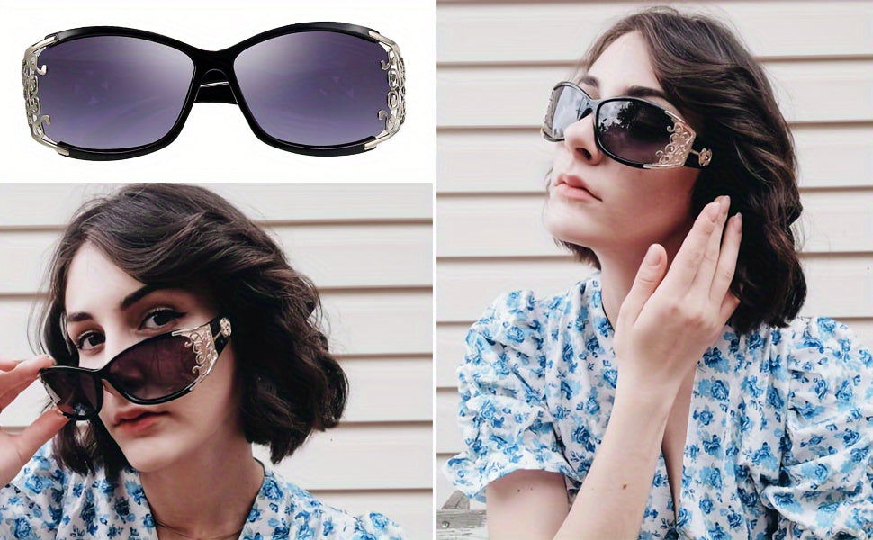 Glasses For Women Hollow Carved Lace Frame Design Ladies Shades Fashion Square Glasses Ladies Driving Shades With Protection