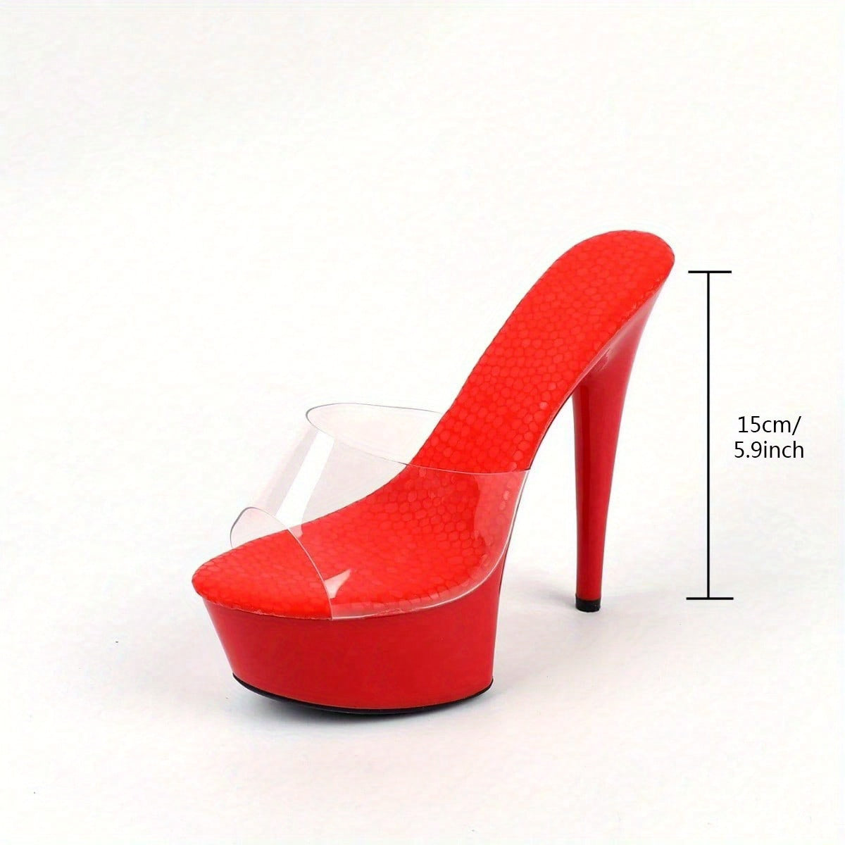 Chic Women's Platform Sandals - Sexy Transparent Heels, 6-Inch High, Fashionable Slip-On Shoes with Rubber Sole for Parties & Events