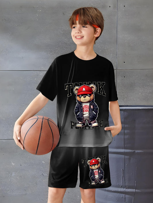 2024 New Fashion Boys Shorts Suit, Suitable for Outdoor