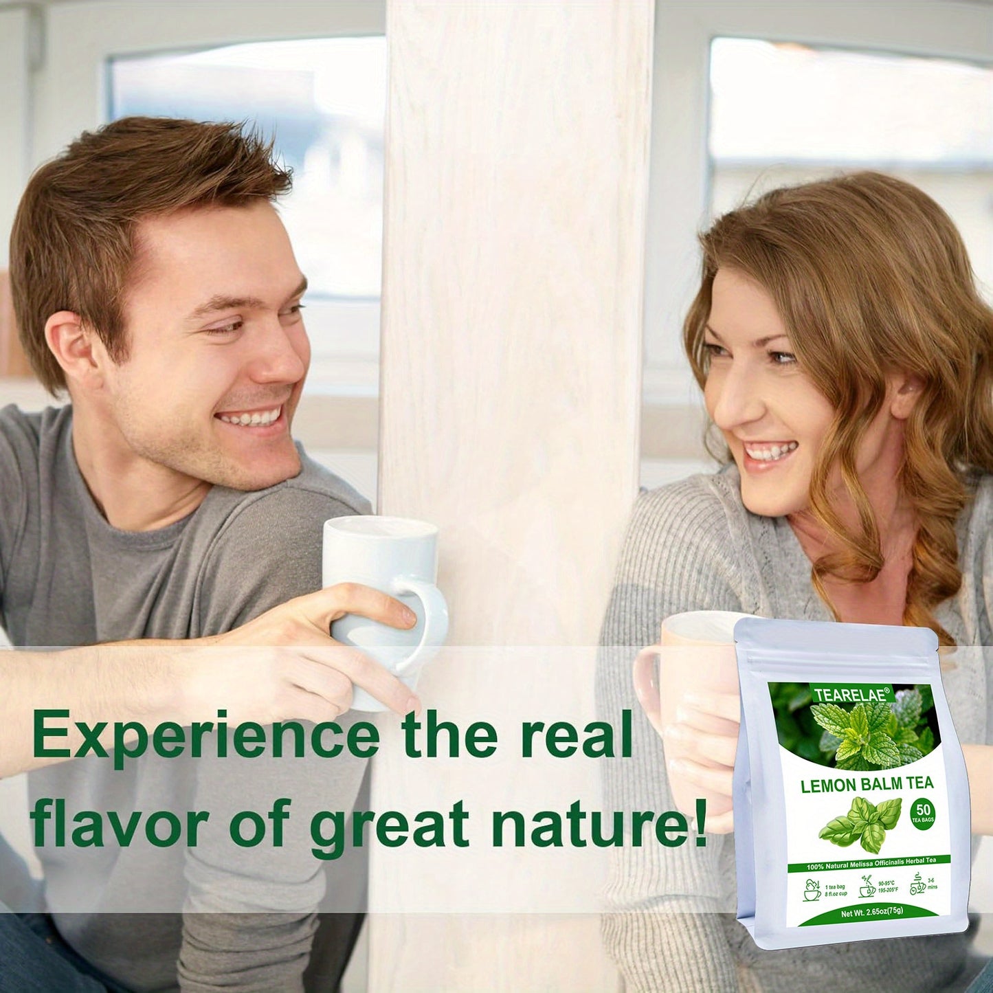 TEARELAE - Lemon Balm Tea - Caffeine-free Tea - Natural Dried Lemon Balm Leaf Tea Bags - 2.65 oz
