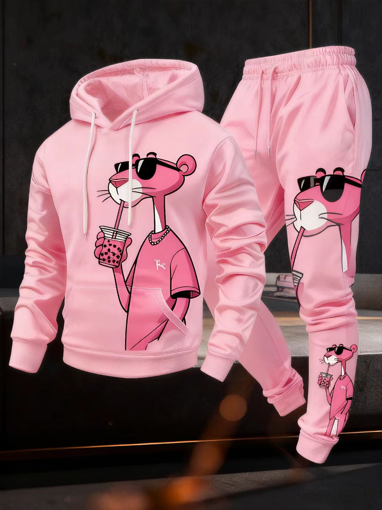 2pcs Men'S Matching Outfit | Casual Round-Neck Long-Sleeve Hoodie and Sweatpants, Suitable for Winter and Autumn, Designed for Sports Activities, Ideal for Thanksgiving, Valentine'S Day, Father'S Day, Halloween, Christmas, Ho