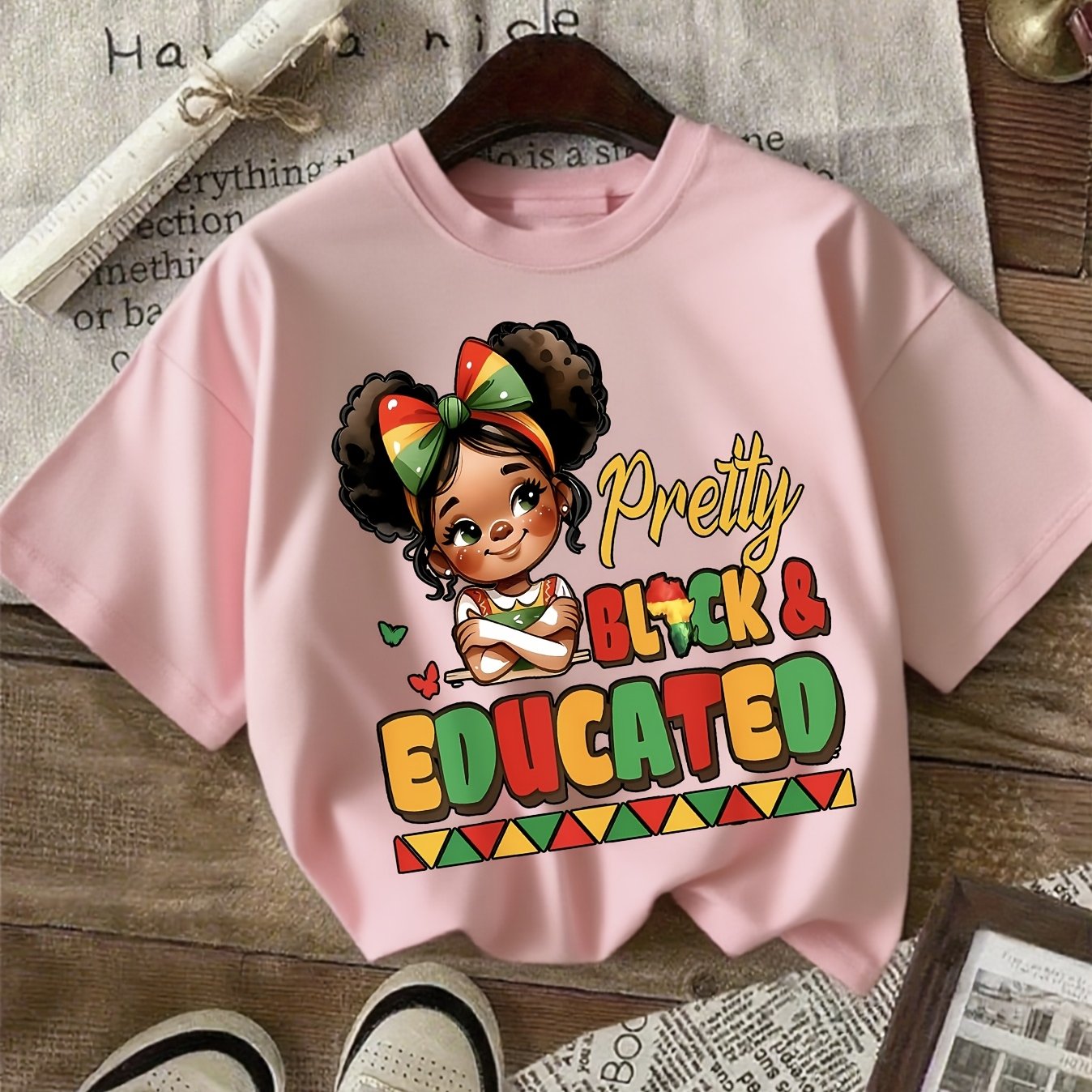 Pretty Black Educated Black History African Boys Girls Girls T-Shirt