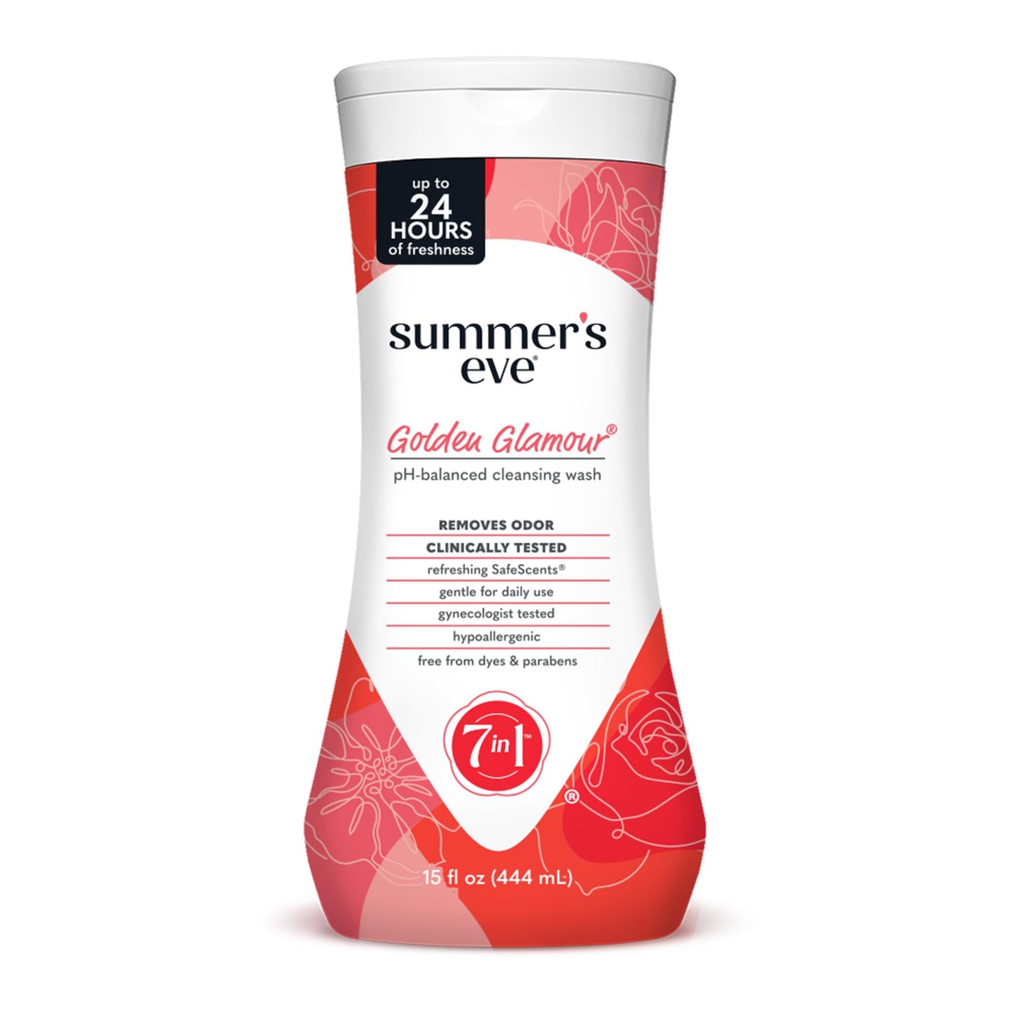 Summer's Eve Simply Sensitive All-Over Daily Feminine Wash, Gentle pH-Balanced Body Wash for Women, Removes Vaginal Odor, 15 Fl Oz