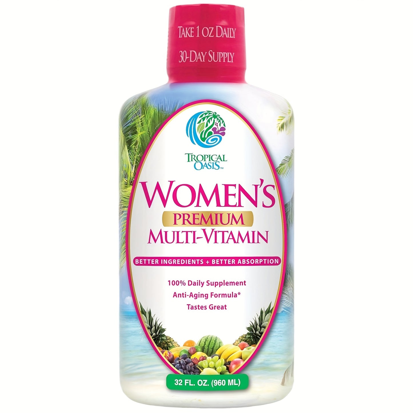 Premium Liquid Multivitamin For Women | Sugar Free Women'S Multivitamin | 100+ Vitamins, Minerals & Herbs Promote Heart, Brain & Bone Health | 98% Absorption Rate | 32 Serv