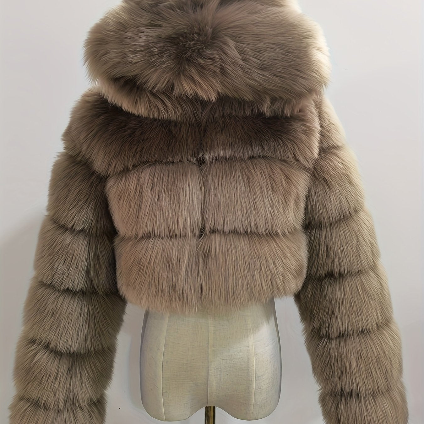 HERTALK Women's Short Fox Fur Coat with Hood -  Jacket, Winter Warm Collar & Plush, H-Line Silhouette, White/Pink/Black/Coffee Brown/Chestnut Brown - Hand Washable Luxury Outerwear