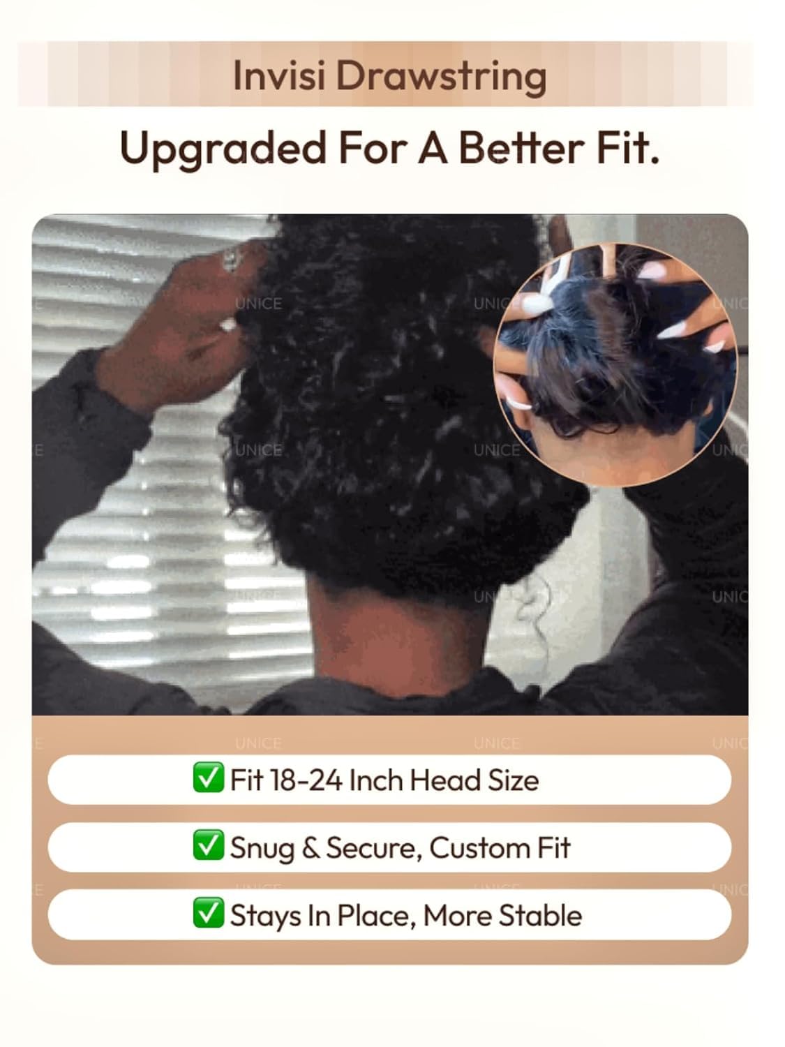 UNICE Bye Bye Slip Water Wave Bob Wig Human Hair, C Side Part 6x4 Glueless Lace Closure Wig, Pre-Plucked & Pre-Cut, 220% Density, Drawstring, Beginner Friendly for Black Women 10 Inch