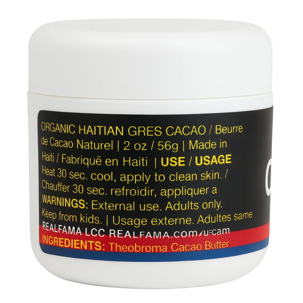 REAL FAMA Gres Cacao Oil 2oz Full Size – Organic Haitian Cacao Oil Bottle