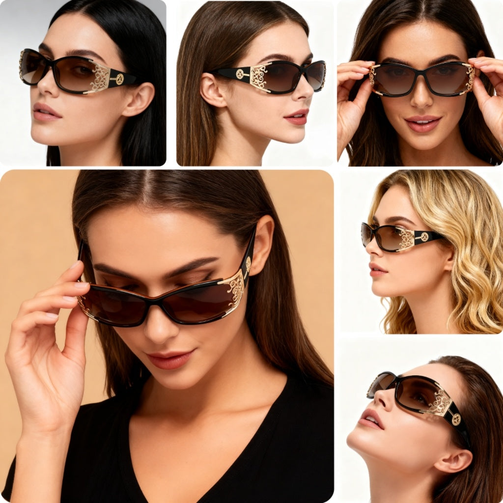 Glasses For Women Hollow Carved Lace Frame Design Ladies Shades Fashion Square Glasses Ladies Driving Shades With Protection