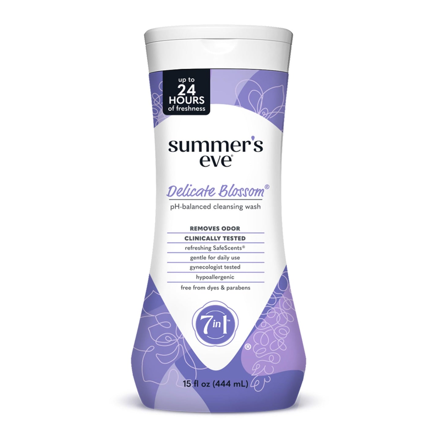 Summer's Eve Simply Sensitive All-Over Daily Feminine Wash, Gentle pH-Balanced Body Wash for Women, Removes Vaginal Odor, 15 Fl Oz