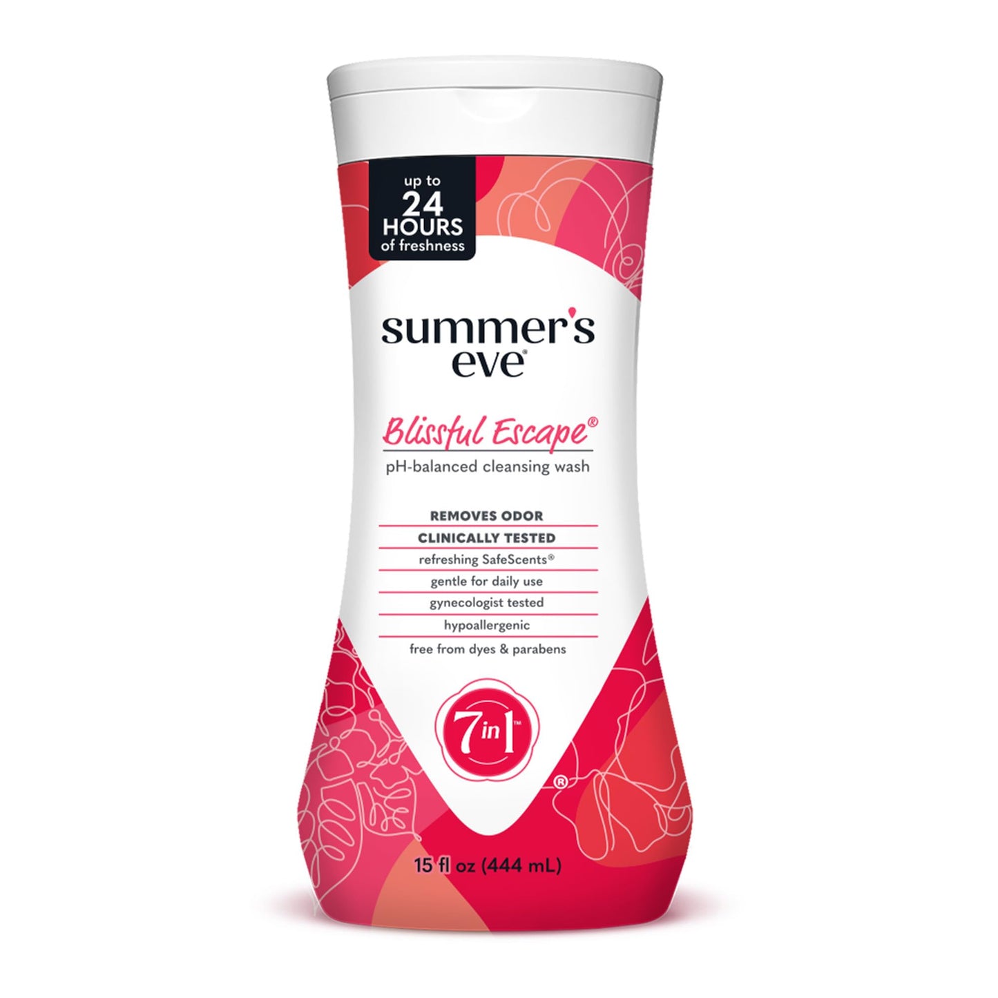 Summer's Eve Simply Sensitive All-Over Daily Feminine Wash, Gentle pH-Balanced Body Wash for Women, Removes Vaginal Odor, 15 Fl Oz