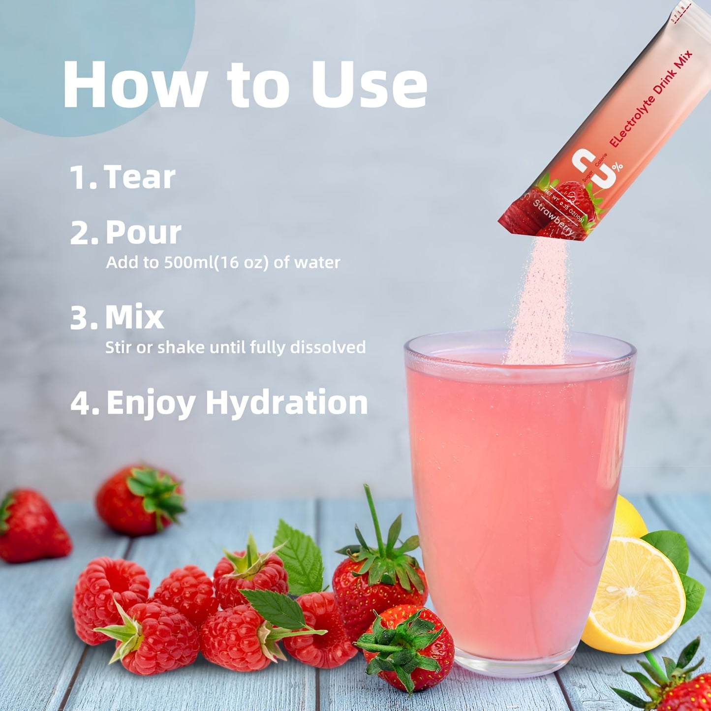 [16 Sticks Electrolytes Powder] 16 Sticks Electrolytes Powder, No Sugar & 0 Calorie Electrolytes Drink Mix | Variety Hydration Packets from BBEEAAUU