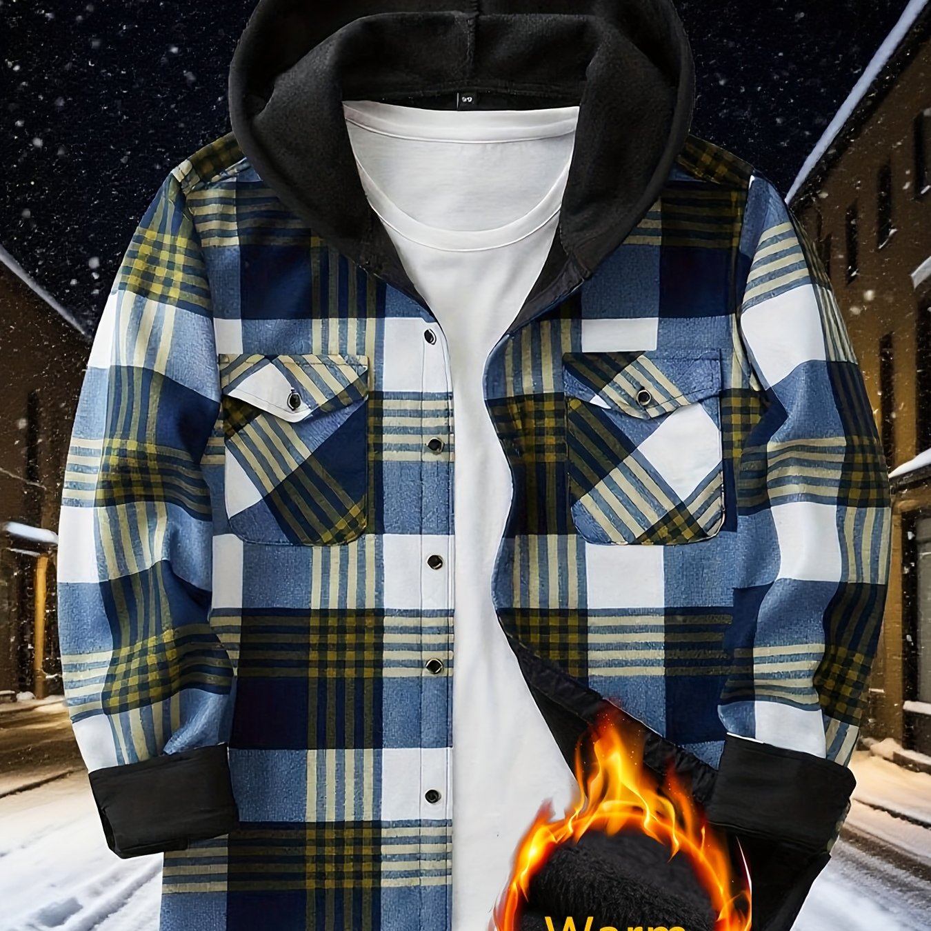Teens Flannel Shirt - Fleece Lined Hooded Plaid Shirt for Baggy and Oversized - warm Winter Jacket - Christmas Halloween Gift, for Teenager