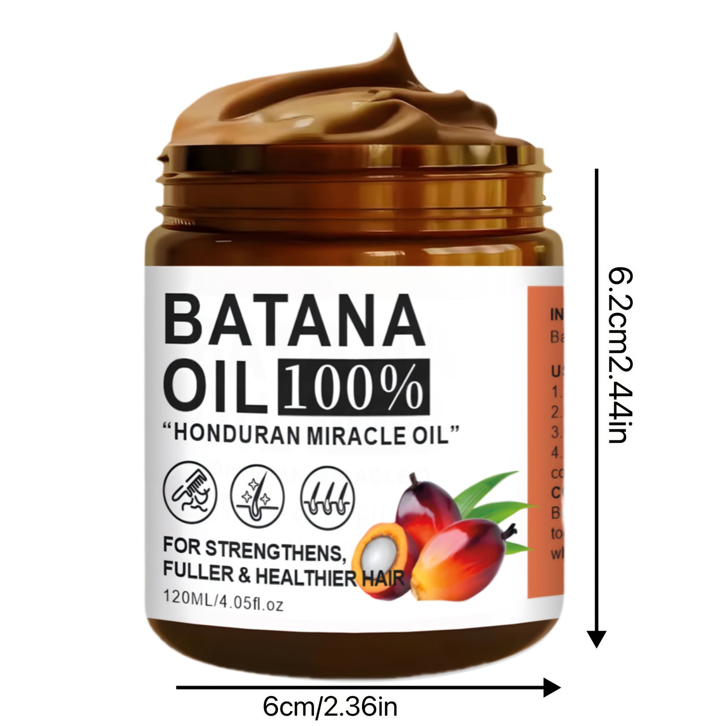 120ml Bataana Oil Hair Care, Rich in Vitamins, Moisturizes and Smooths Hair Texture, Repairs Damaged Hair Suitable for All Hair Types, Unisex