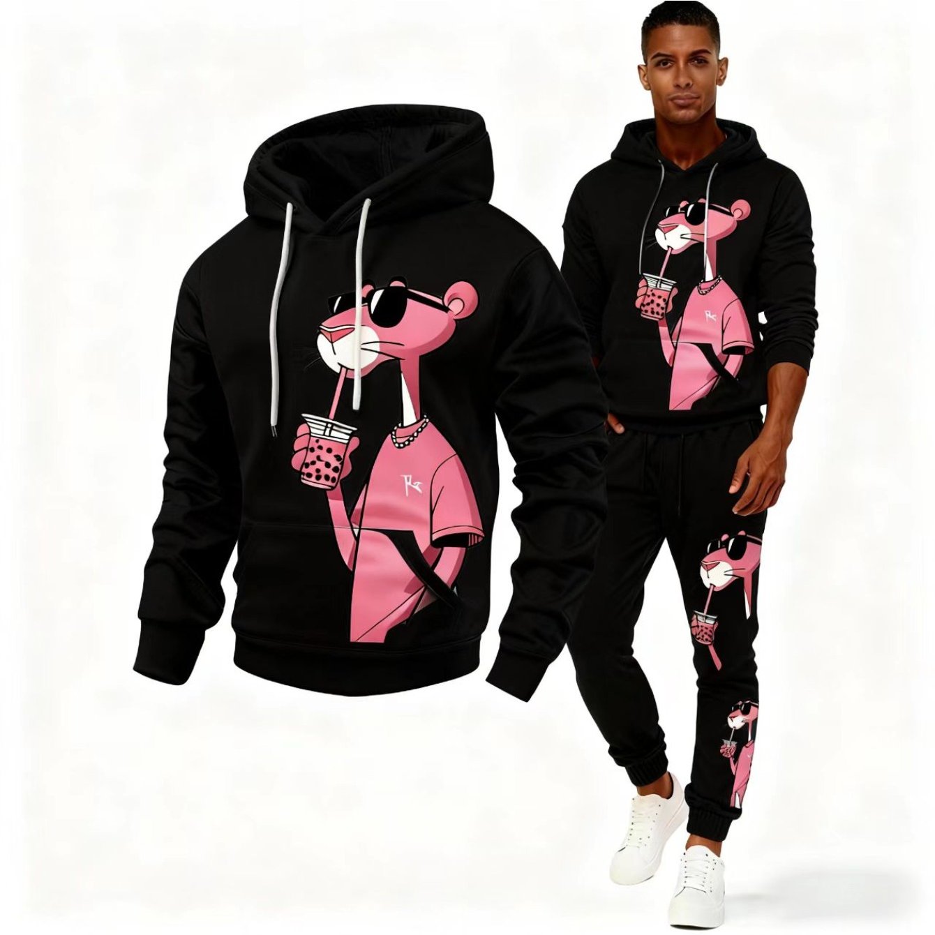 2pcs Men'S Matching Outfit | Casual Round-Neck Long-Sleeve Hoodie and Sweatpants, Suitable for Winter and Autumn, Designed for Sports Activities, Ideal for Thanksgiving, Valentine'S Day, Father'S Day, Halloween, Christmas, Ho