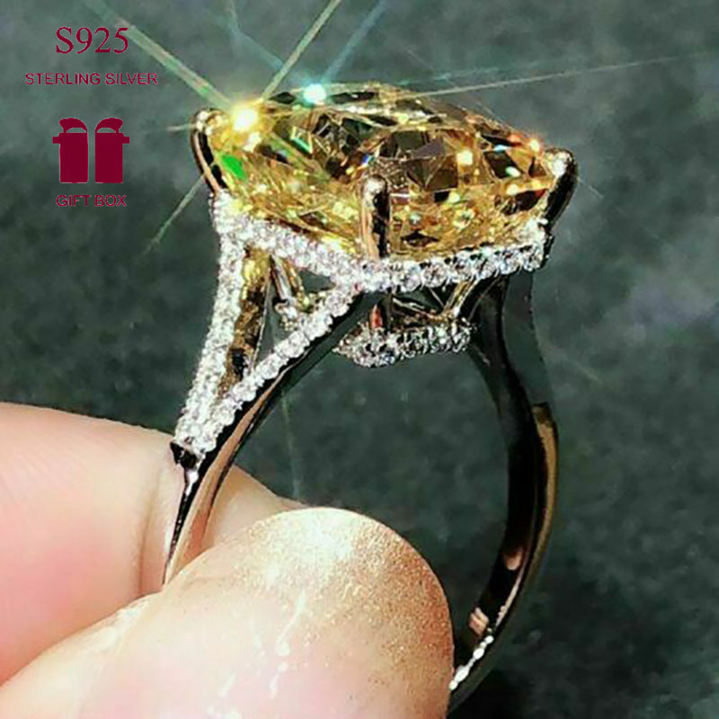 925 Sterling Silvery Exquisite Sparkling Luxurious Square Synthetic Zirconia Ring for Women's High-end Jewelry Valentine's Day Anniversary Engagement Proposal Birthday Holiday Gift