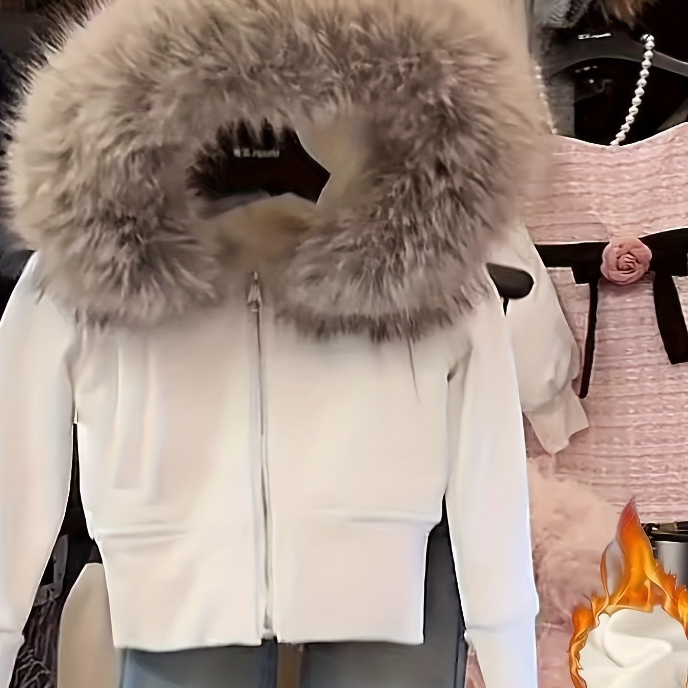 Girls' 2025 New Arrival Plush Lined Hooded Winter Jacket - Allover Coat with Pockets, Warm Outerwear for 8-15 Years, Machine Washable Cold Weather Clothing Suitable for 8-15 Years