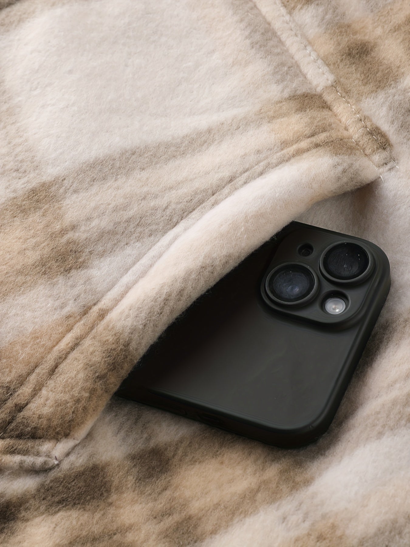 Men's Heavyweight Fleece Hooded Jacket - Full-Zip Sherpa Lining, Thick Winter Coat with Plaid Pattern (Blue/Black/Beige/Brown), Zippered Pockets, Hand Washable, Casual Outerwear for Cold Weather & Everyday Use - Ideal for Ski