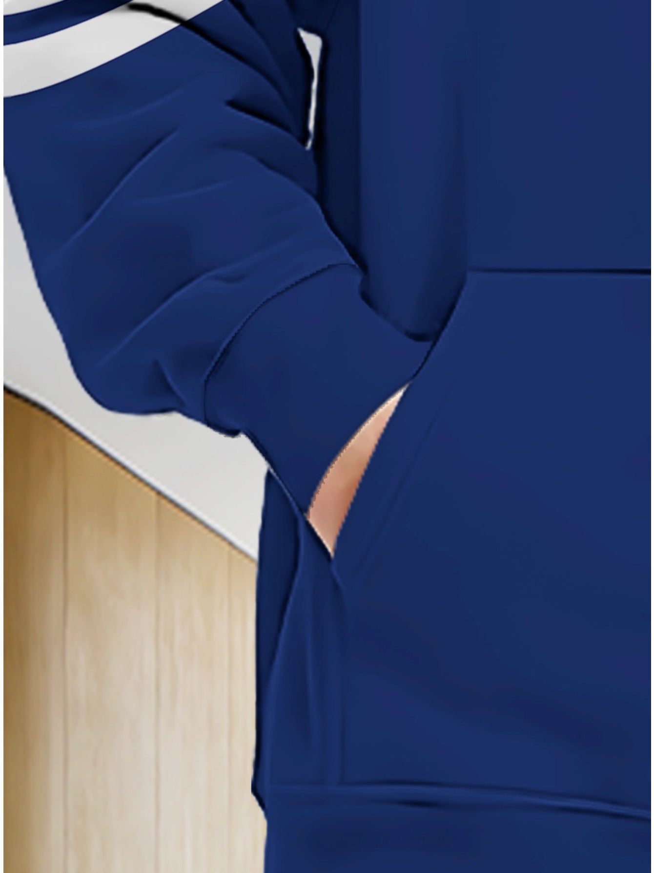 Men'S Lightweight Hoodie - Navy Blue & Aqua Stripes Zip-Up Pullover, Breathable Polyester Hooded Sweatshirt for Gym, Hiking, Casual Outfits - Athletic Casual Attire with Full-Zip Closure, Gym Hoodie, Outdoor Apparel, Sporty D