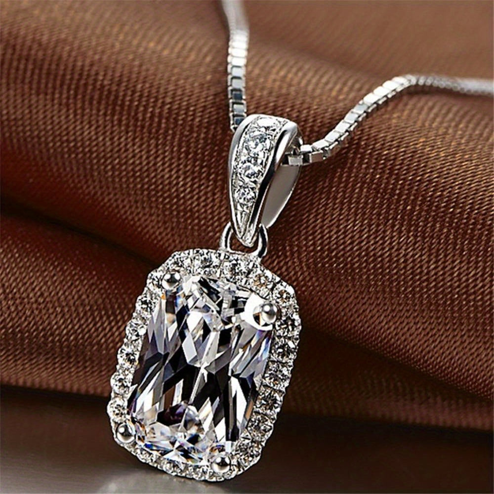 Elegant Vintage-Inspired Zirconia Pendant Necklace for Women - Sparkling Cubic Zirconia, White Golden Plating, Perfect for Bridal, Wedding, and Daily Wear, Daily Occasion Jewelry|Vintageinspired Design|Durable Zirconia, Zirco