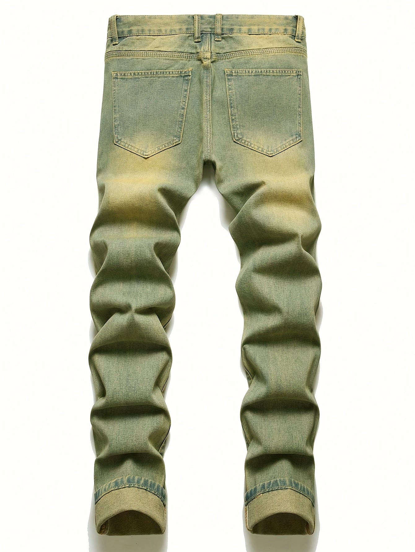 LZLER Men'S Creative Hole Ruined Distressed Stretch Slim Fit Jeans Trousers, Fashion Stacked Street Hip Hop Gradient Style Jeans Casual And Comfortable Suitable For All Seasons
