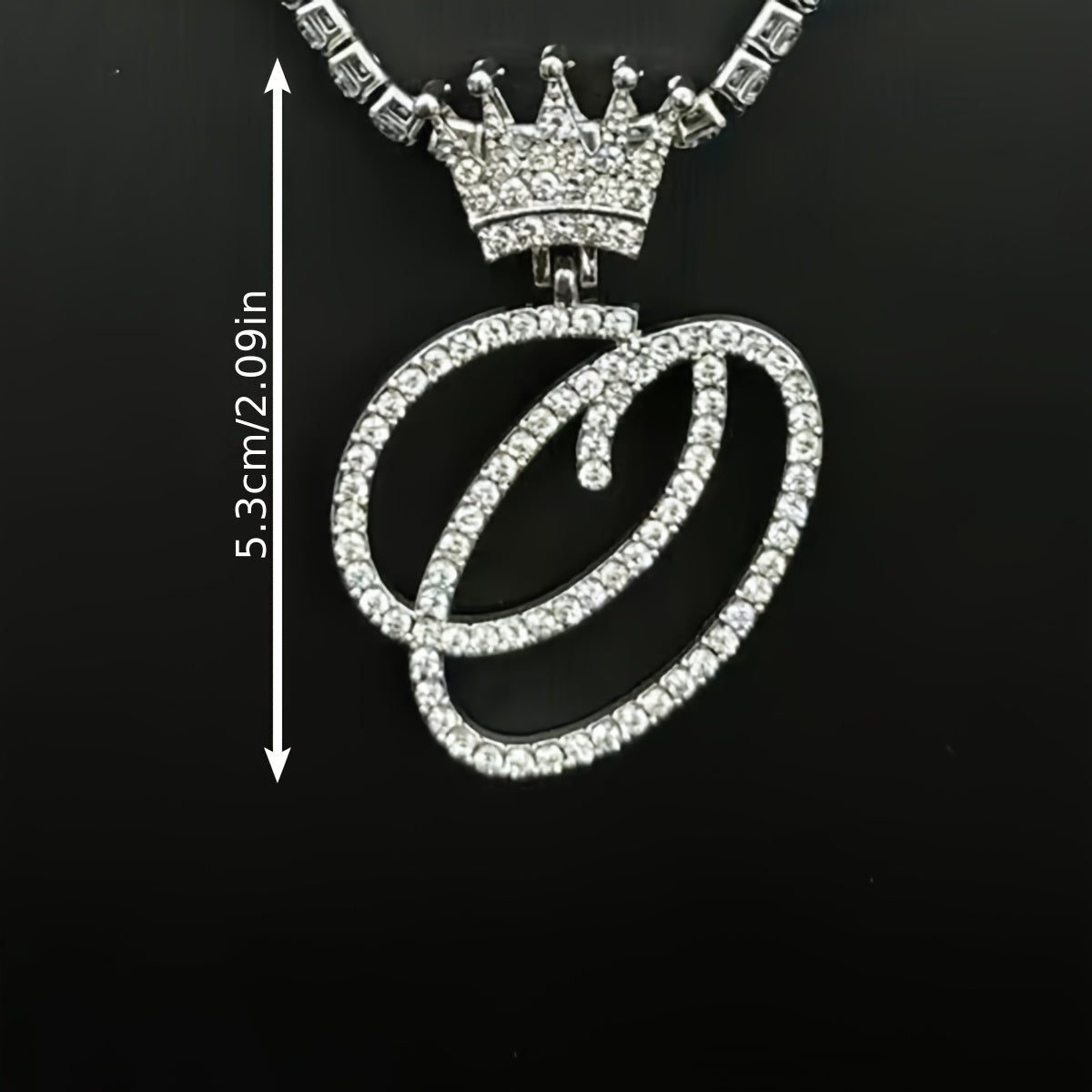 1pc Men's and Women's Fashion Pendant Necklace-26 Crown-shaped Fancy English Letter Pendant Necklace with Round Box Chain-Hip-hop Style Niche Necklace Jewelry Gift