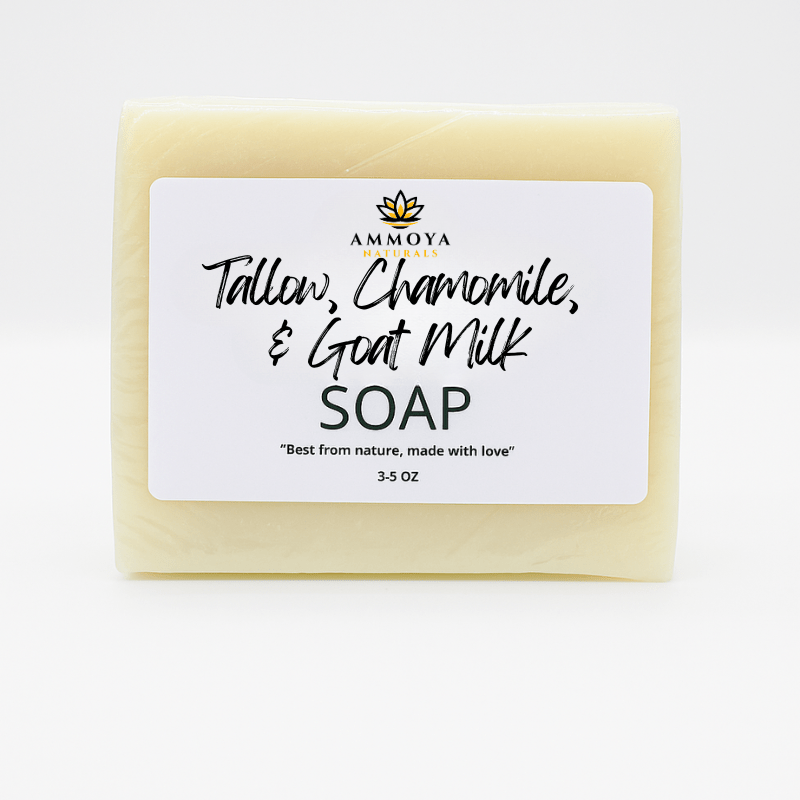 Tallow, Goat Milk & Chamomile Soap Bar – Gentle Moisturizing Cleanser for Calm, Soft Skin (3.5 oz)