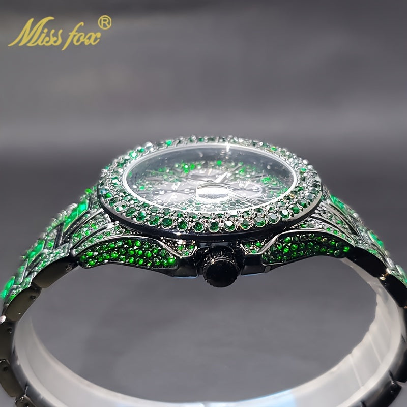 New Blue Rhinestone Hip Hop Men's Watch Fashion Ice Party Jewelry Watch Luxury Shining Gemstone Accessories Watch Fashion Men's and Women's Watch