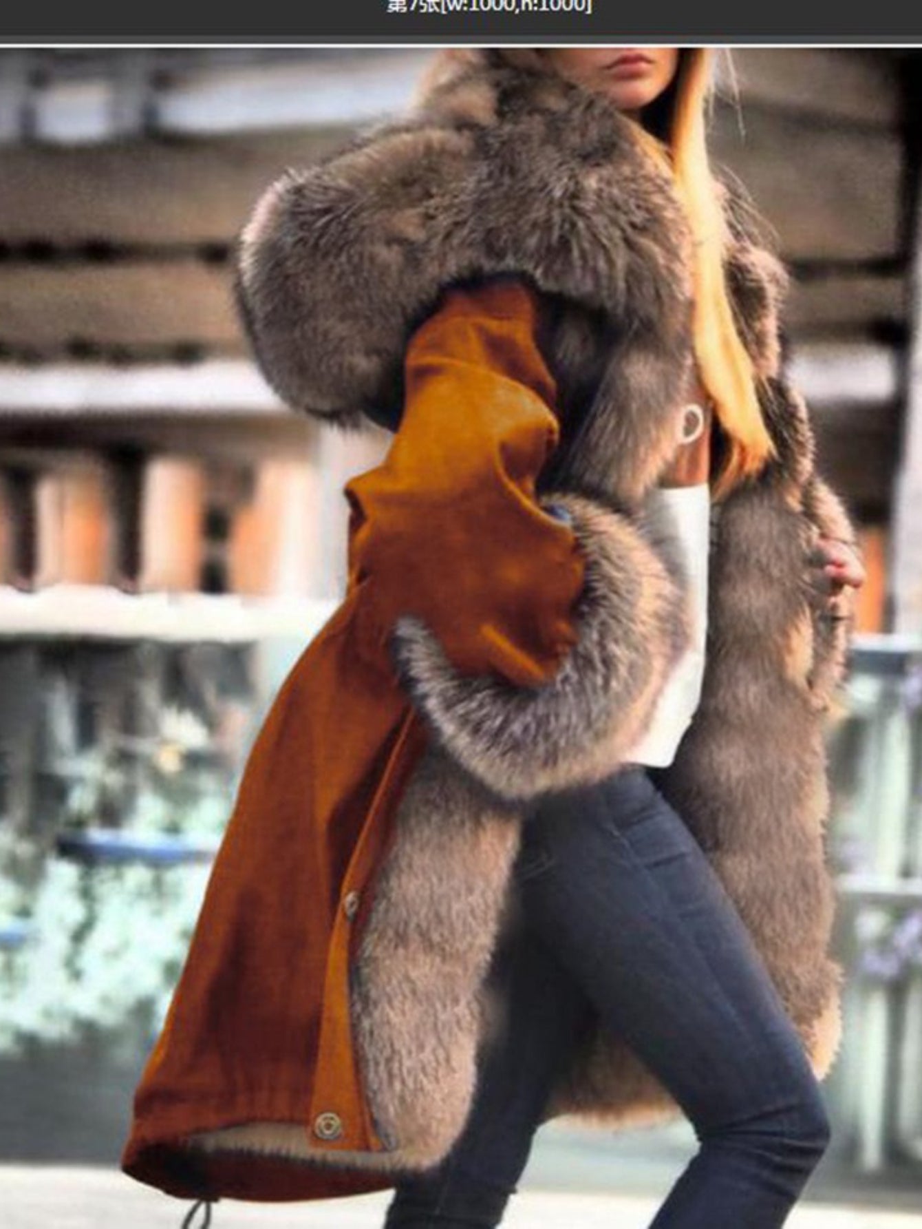 Plus Size, Large Size Women's Jacket - Fashion Casual Personality Elegant Avant-garde Vintage Avant-garde Autumn and Winter Temperament Commuter Street Trend Long Hair Collar Hooded Jacket