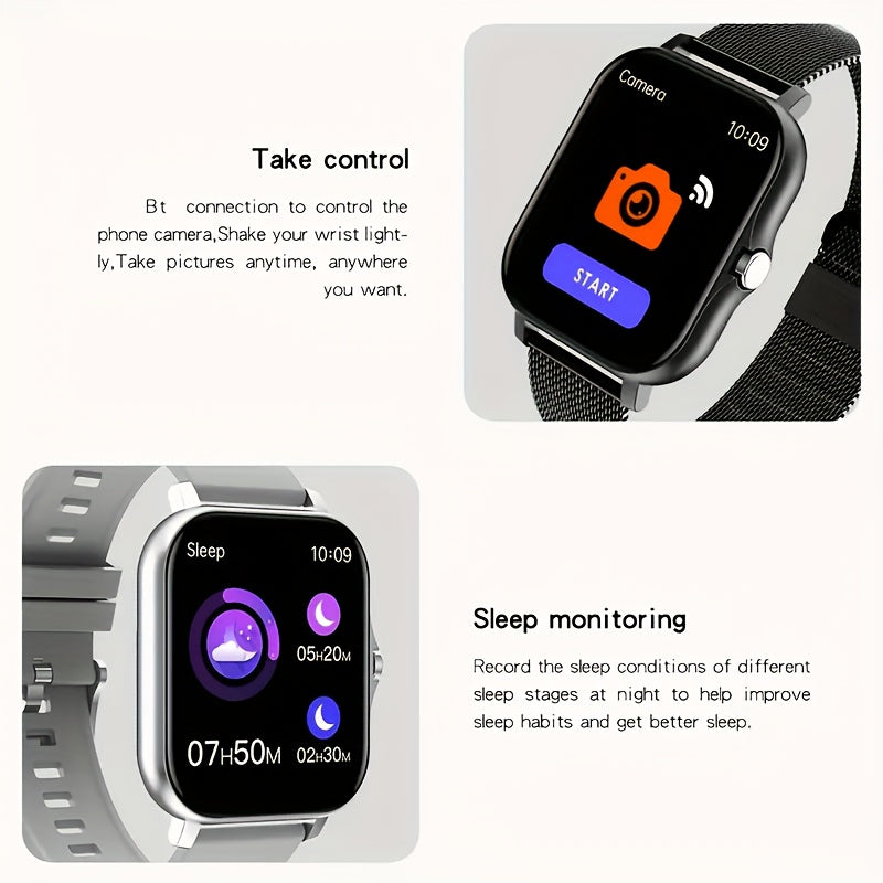 2024 Trendy Smartwatch, Versatile, Full Touch Display With Wireless Calling - Fitness Tracker, Free Steel Band, Compatible With Android And IOS, Perfect Gift For Halloween Christmas!