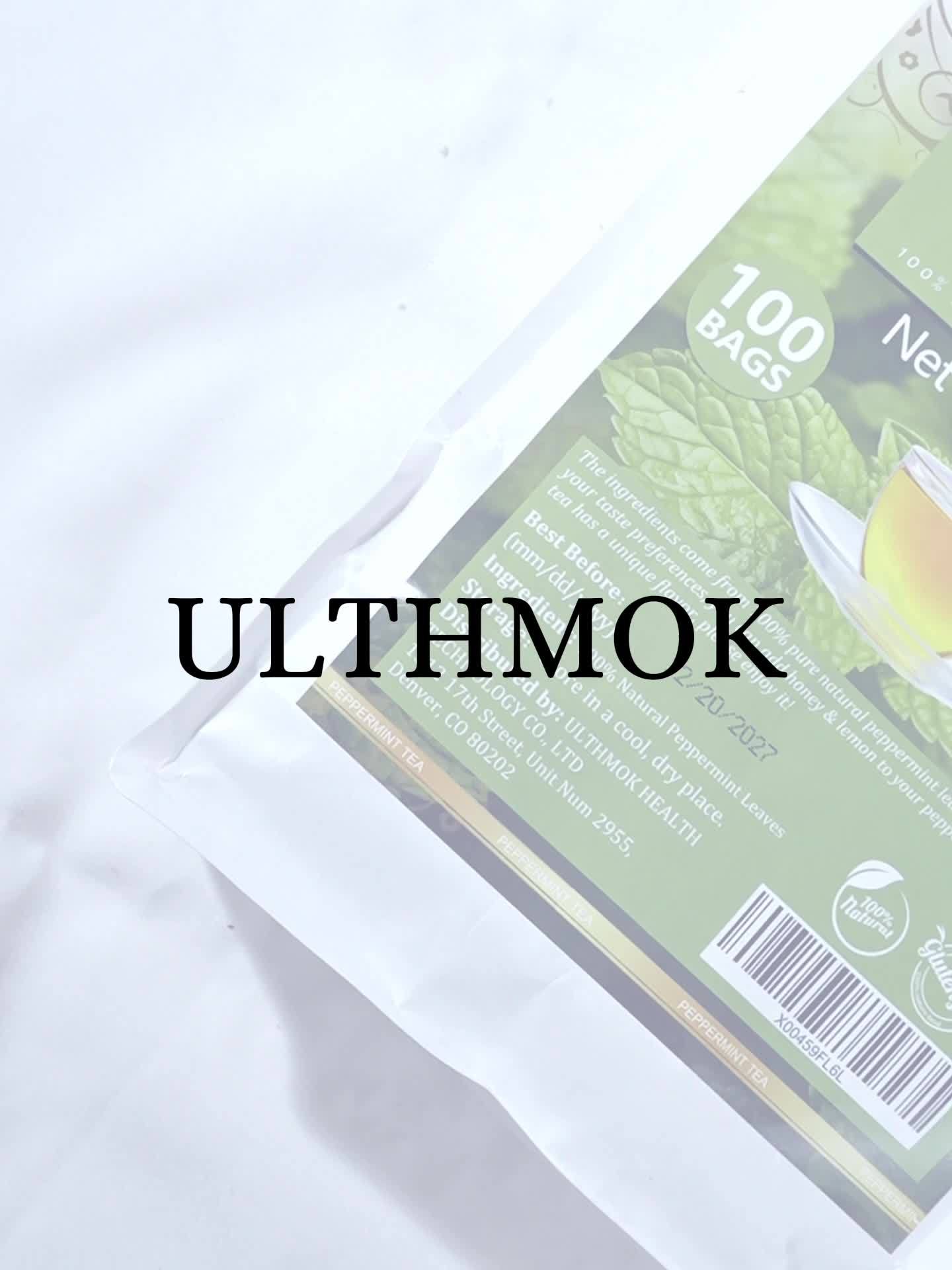 ULTHMOK High Quality Mint Tea Bags, 100 Tea Bags 1.5g/5.3 Ounces, 100% Pure Mint Tea, Naturally Additive Free, Caffeine Free.