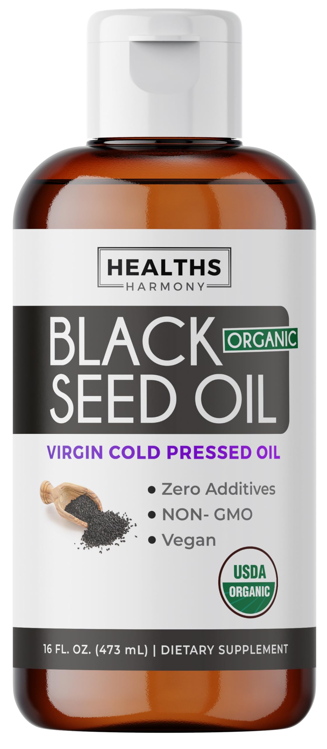 Black Seed Oil - 120 Softgel Capsules Skin Health (Non-GMO & Vegan) Cold-Pressed Nigella Sativa Producing Pure Black Cumin Seed Oil with Vitamin E - 500mg Each, 1000mg Per 2 Capsule Serving