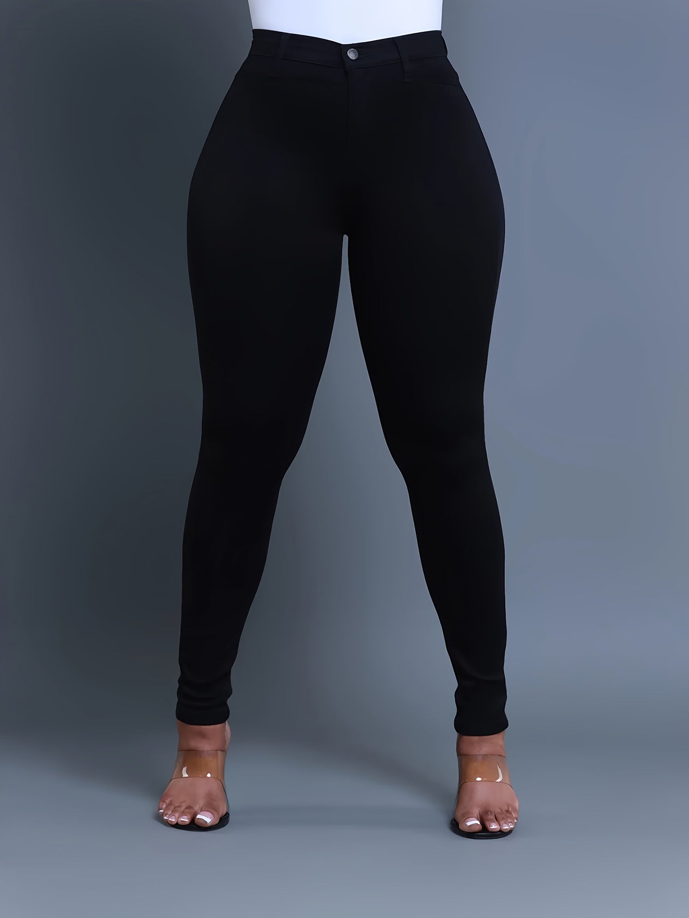 Women's Casual Four Seasons Slim Fit Elastic Solid Color Washed Denim Jeans European Style Denim Shorts Women's Versatile Denim Jeans