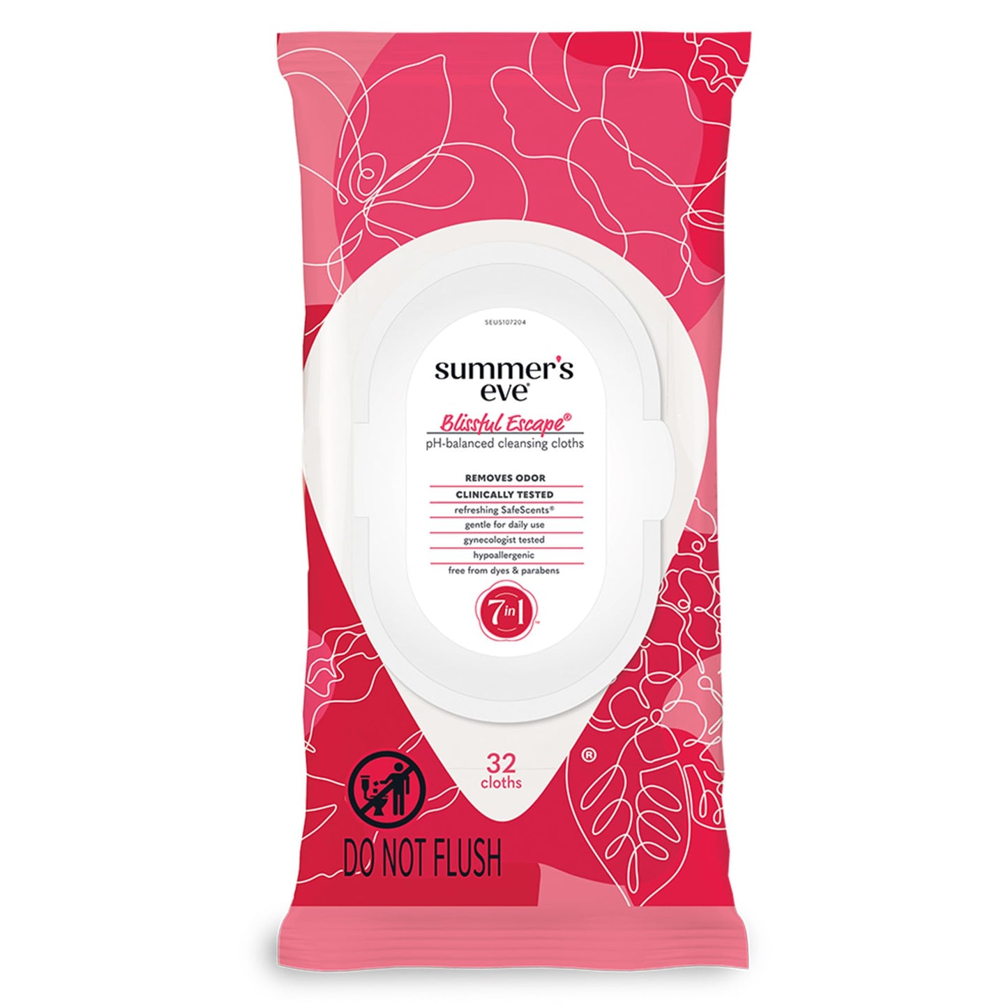 Summer's Eve Simply Sensitive Feminine Wipes, Gentle pH-Balanced Micellar Water Based Formula Helps Control Vaginal Odor, Resealable Pack, 32 Wipes, Pack of 4